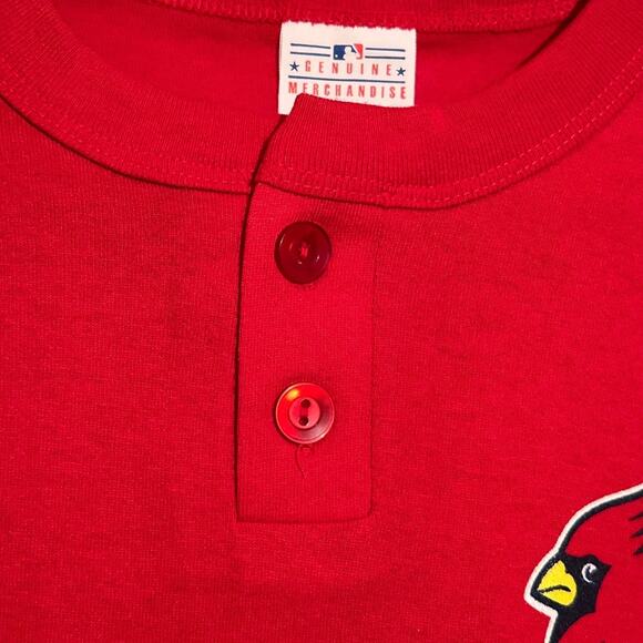 Vintage 90’s Majestic‎ Genuine Merchandise St Louis Cardinals Henley XL EUC - Picture 2 of 8